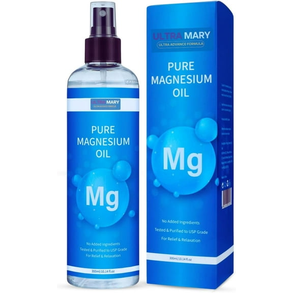 Pure Magnesium Oil SprayLarge 300 ml USP Grade,Rapid Absorption,Quick-Dry,No ResidueNo Additives or Trace MineralsNon-Itch Topical Mist,Muscle Relaxation,Joint Support & Better Sleep (magnesio)