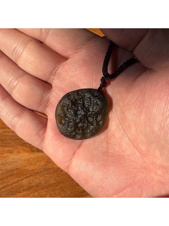 Pure Moldavite Meteorite Necklace,Moldavite Czech Meteorite Tektite Necklace,Green
