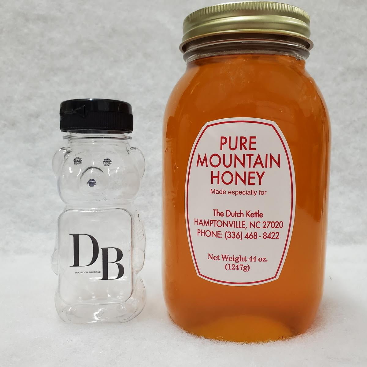 Pure Mountain Honey for The Dutch Kettle 44 Oz Quart with Bear Bottle