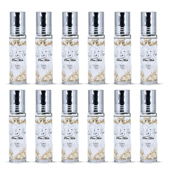 Pure Musk Roll On Perfume Oil CPO 10ml (0.34 oz) by Ard Al Zaafaran (Pack of 12)