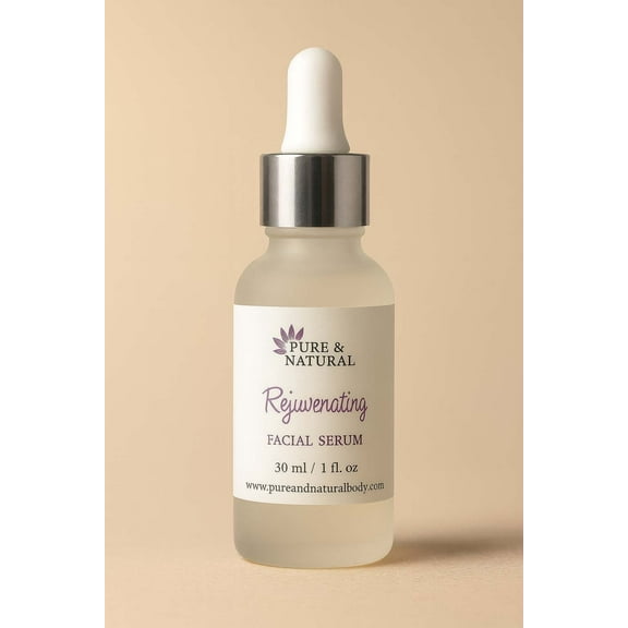 Pure & Natural Body Essentials Rejuvenating Facial Oil, Hydrating Face Serum with Squalane & Rosehip Oil, Lightweight for Dry & Sensitive Skin, 1 oz