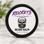 Pure & Natural Body Essentials Rockets Beard Balm, Vegan Beard Conditioner with Shea Butter & Candelilla Wax, Light Hold Styling Balm for Dry Beard, 2 oz