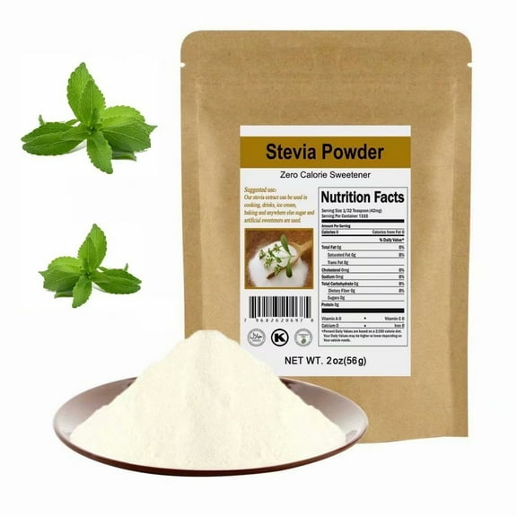 Pure Natural Stevia Powder Extract Sweetener Sweet Leaf Sugar Substitute Highly Concentrated Zero Calorie Zero-Carb No Filters No Chemicals No Additives 2oz, 1333 Servings, by CCnature