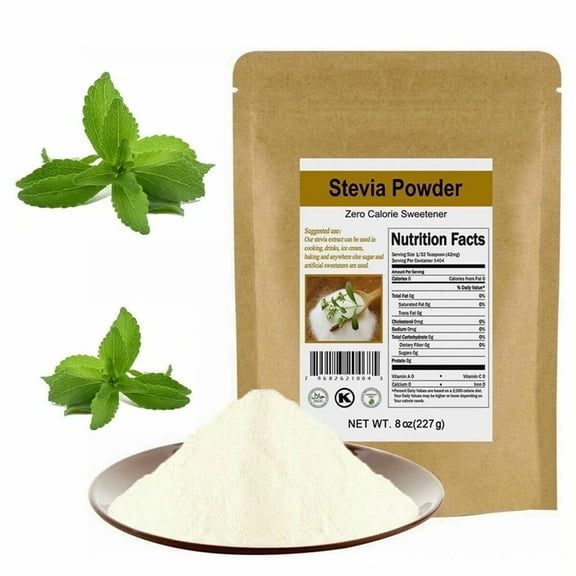 Pure Natural Stevia Powder Extract Sweetener Sweet Leaf Sugar Substitute Highly Concentrated Zero Calorie Zero-Carb No Filters No Chemicals No Additives 8oz, 5404 Servings, by CCnature