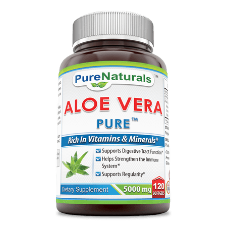 Pure Naturals Aloe Vera with Extra Virgin Olive Oil – 5000 mg 120 Softgels