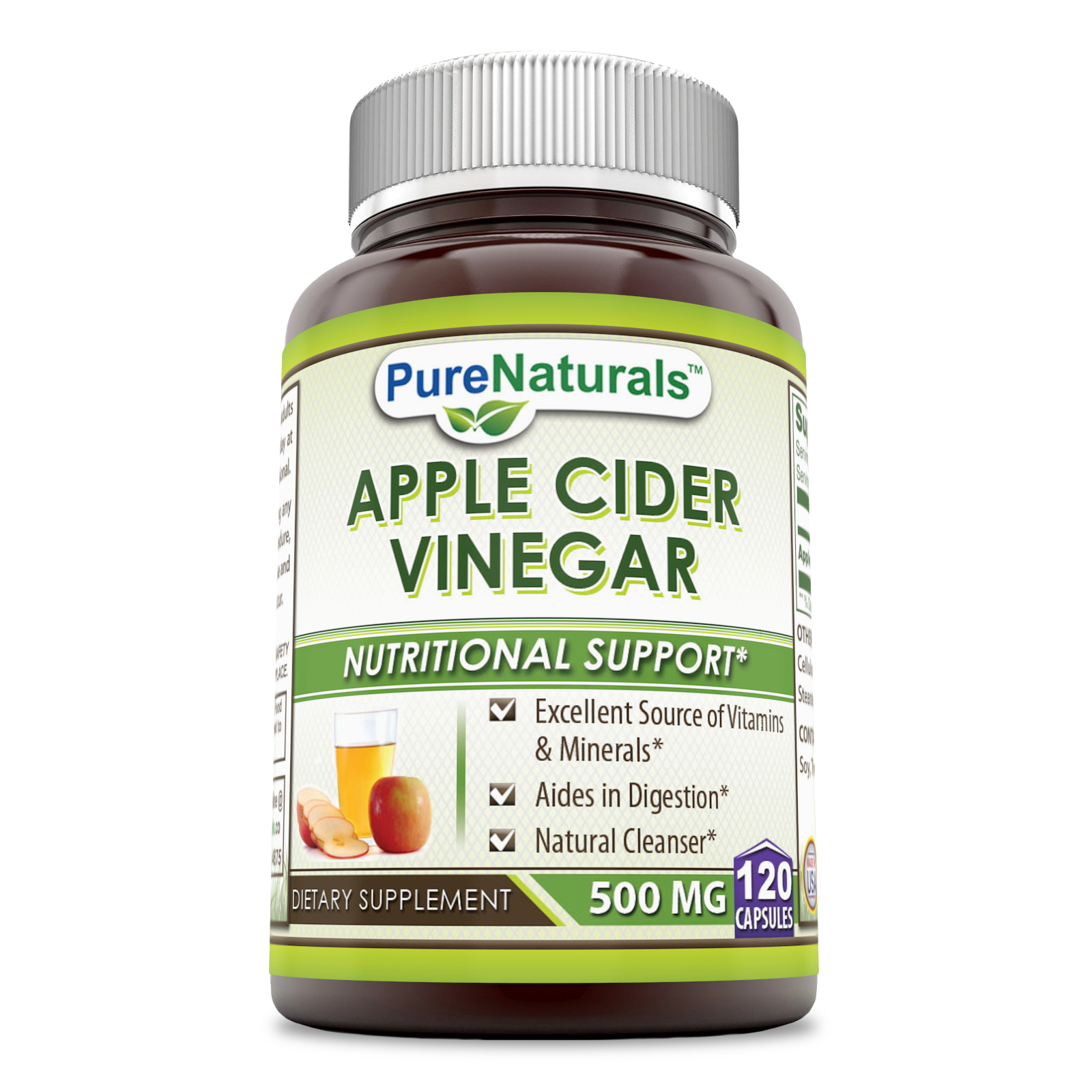 Now Foods Apple Cider Vinegar Capsules, 500 Mg, 180 Ct