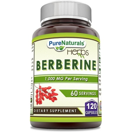 Pure Naturals Berberine 500mg Per Serving 120 Capsules Supplement | Non GMO | Gluten Free