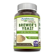Pure Naturals Brewers Yeast 1500mg Per Serving 120 Tablets Supplement | Non-GMO | Gluten Free | Made in USA