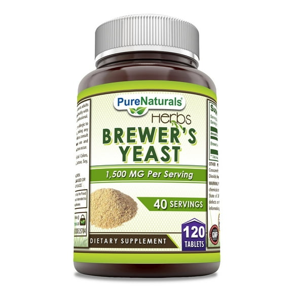 Pure Naturals Brewers Yeast 1500mg Per Serving 120 Tablets Supplement | Non-GMO | Gluten Free | Made in USA