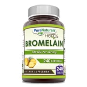 Pure Naturals Bromelain Bromelain 500 Mg Per Serving 240 Dietary Enzyme Tablets Supplement | Non-GMO | Gluten Free | Made in USA