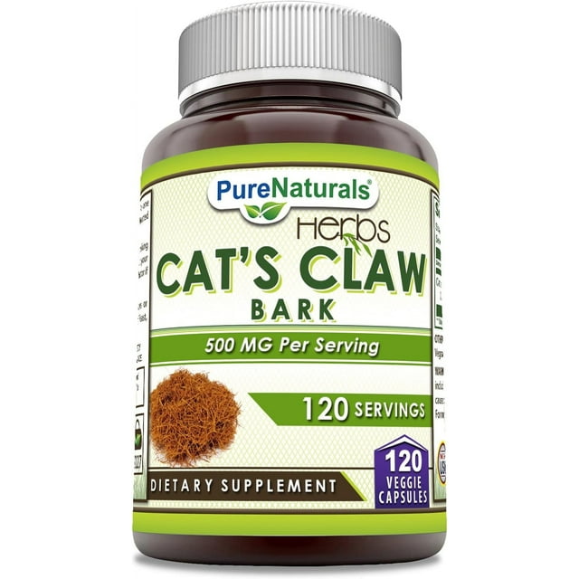 Pure Naturals Cat's Claw Bark Dietary Supplement 500 Mg Per Serving 120