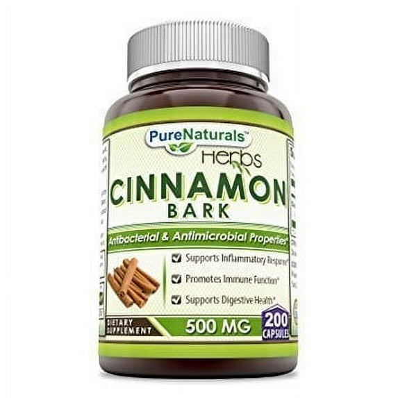 Pure Naturals Cinnamon Bark 500 Mg Per Serving 120 Capsules Supplement | Non-GMO | Gluten-Free | Made in USA