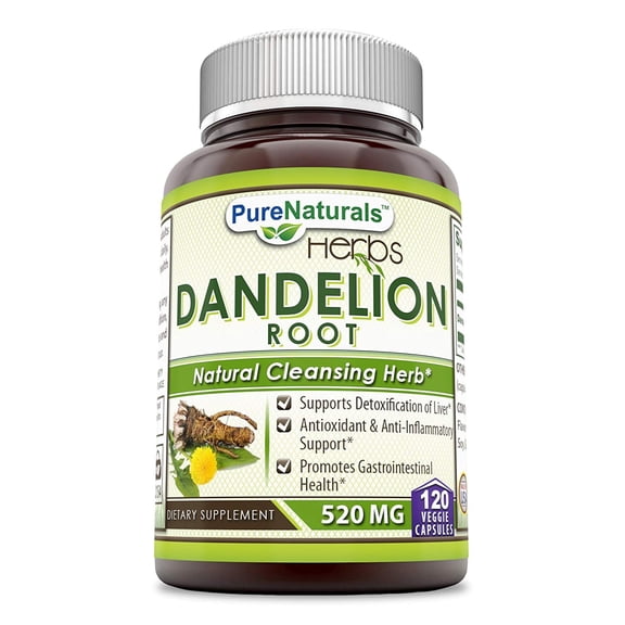 Pure Naturals Dandelion Root 520mg 120 Veggie Capsules Supplement