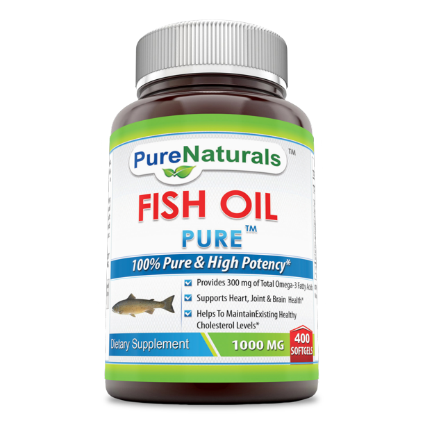 Pure Naturals Fish Oil 1000 mg 400 Softgels Supplement Omega3, 180mg