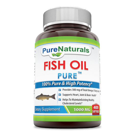 Pure Naturals Fish Oil 1000 mg 400 Softgels Supplement | Omega-3, 180mg EPA. 120mg DHA | High Potency
