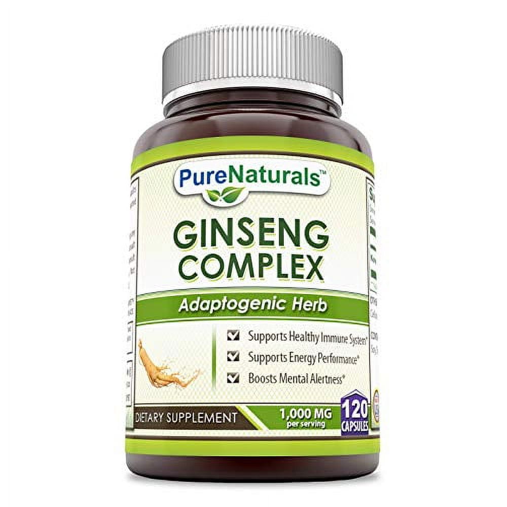 Pure Naturals Ginseng Complex 1000mg of 41 Korean Ginseng Extract, 120
