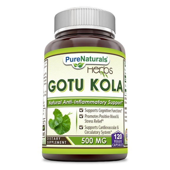 Pure Naturals Gotu Kola 500mg 120 Veggie Capsules