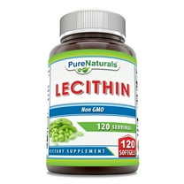 Pure Naturals Lecithin 1200mg High Potency 120 Softgels Supplement | Non-GMO | Gluten Free