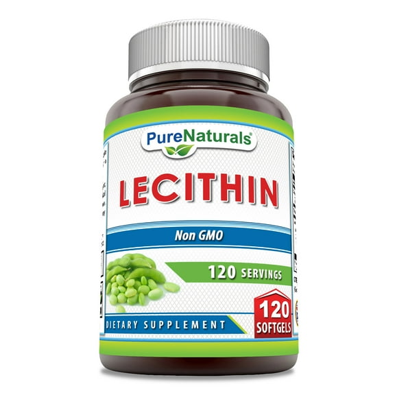 Pure Naturals Lecithin 1200mg High Potency 120 Softgels Supplement | Non-GMO | Gluten Free