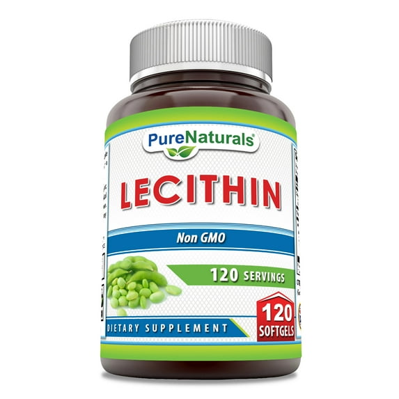 Pure Naturals Lecithin 1200mg High Potency 120 Softgels Supplement | Non-GMO | Gluten Free