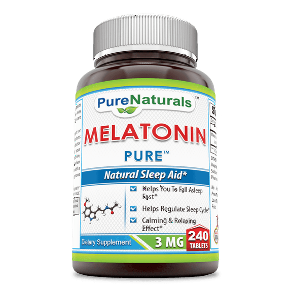Pure Naturals Melatonin 3 Mg Per Serving 240 Tablets Supplement | Non-GMO | Gluten-Free