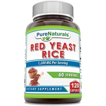 Pure Naturals Red Yeast Rice 1200mg Per Serving 120 Capsules Supplement | Non-GMO | Gluten Free | Made in USA