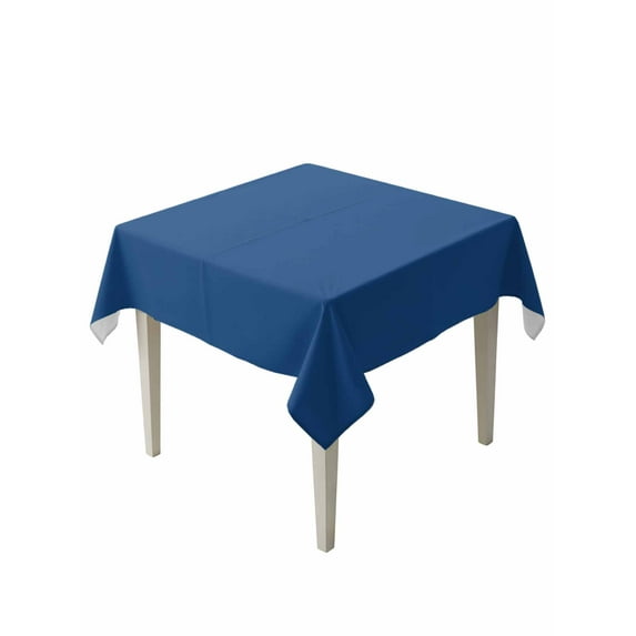 Pure Navy Blue Table Cloth, Simple Solid Color Waterproof Tablecloth for Square Tables, Reusable Washable Fabric Table Cover for Restaurant Kitchen Dining Tables 54"x54"