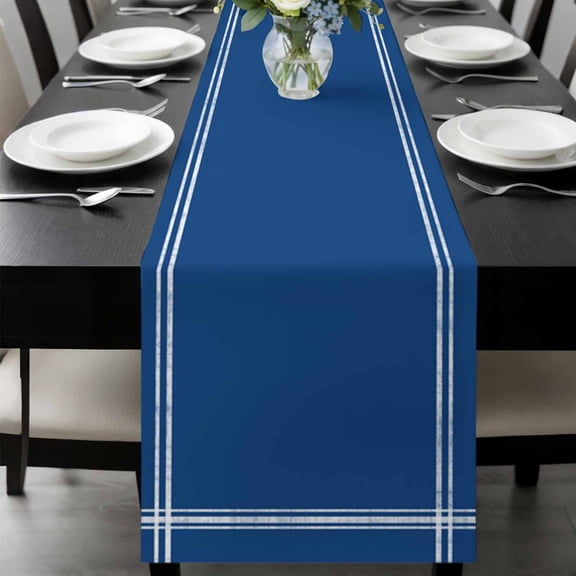 Pure Navy Blue Table Runner 36 Inches Long, Simple Solid Color Kitchen Coffee Dining Table Decoration for Home Party Birthday Wedding Home Decor 13x36 Inches