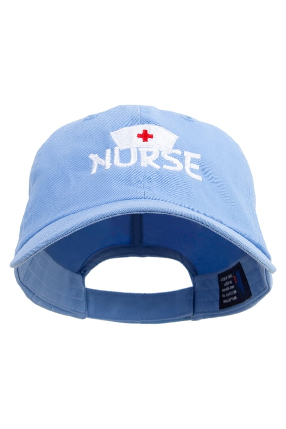 Pure Nurse Sign Embroidered Low Profile Dyed Cotton Twill Cap - Sky Blue OSFM
