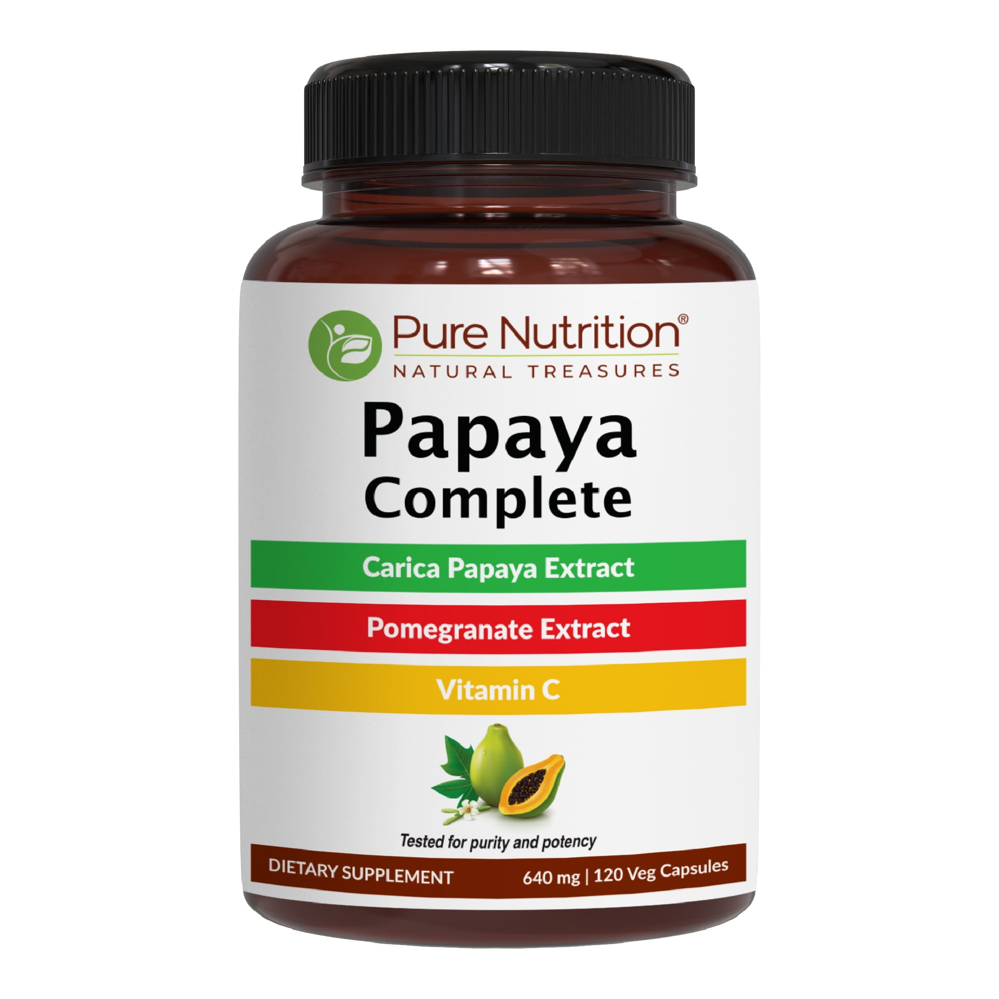 Pure Nutrition Papaya Complete 120 Veg Capsules. (Supports Platelet