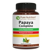 Pure Nutrition Papaya Complete 500mg Papaya Extract + Papaya Leaf Extract per Dose, 120 Papaya Capsules. Supports Platelets, Immunity & Digestion