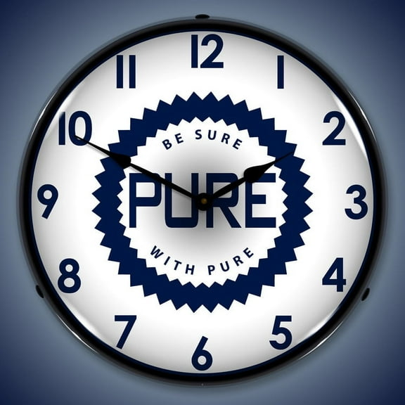 Pure Oil Wall Clock, Lighted: Gas / Oil Theme