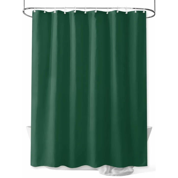Pure Olive Green Extra Long Shower Curtain Set, Waterproof Shower Curtains for Bathroom, Simple Solid Color Washable Fabric Cloth Bath Curtain for Bathtub Decoration with Hooks 72x96 Inches
