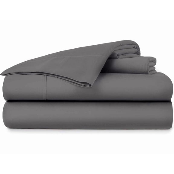 Pure Organic Cotton Sheets - Full Size, Elephant Grey Color, Bedsheet 1000-Thread-Count, 18 inch Deep Pockets