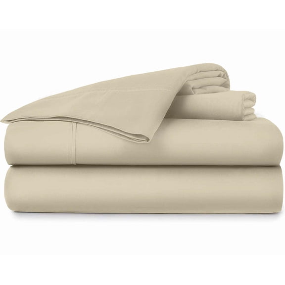 Pure Organic Cotton Sheets - Full XL Size, Taupe Color, Bedsheet 1000-Thread-Count, 18 inch Deep Pockets