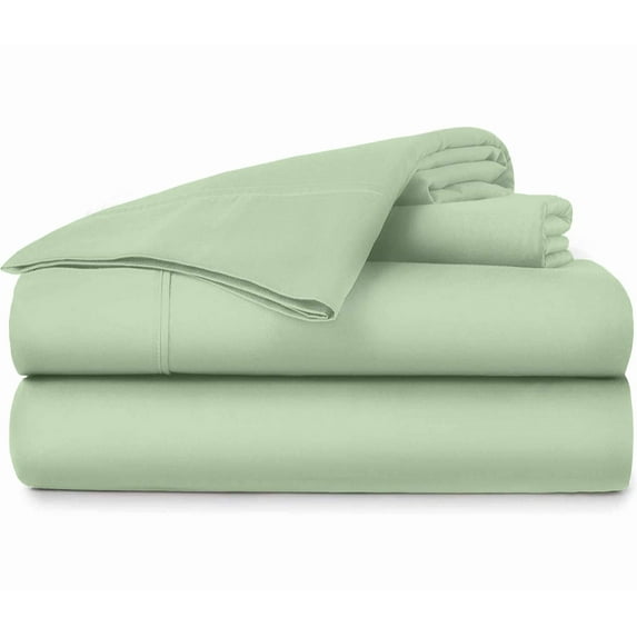 Pure Organic Cotton Sheets - Queen Size, Sage Color, Bedsheet 1000-Thread-Count, 12 inch Deep Pockets