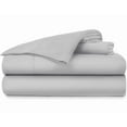 thumbnail image 1 of Pure Organic Cotton Sheets - Twin XL Size, Silver Grey Color, Bedsheet 1000-Thread-Count, 18 inch Deep Pockets, 1 of 7