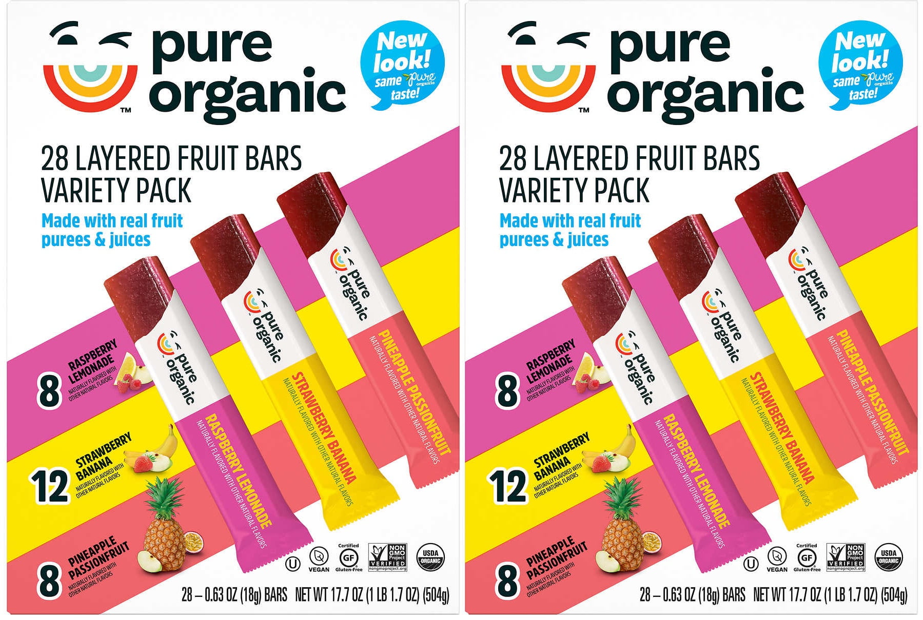 Pure Organic Layered Bars Variety Pack 28 Count (Pack Of 2)