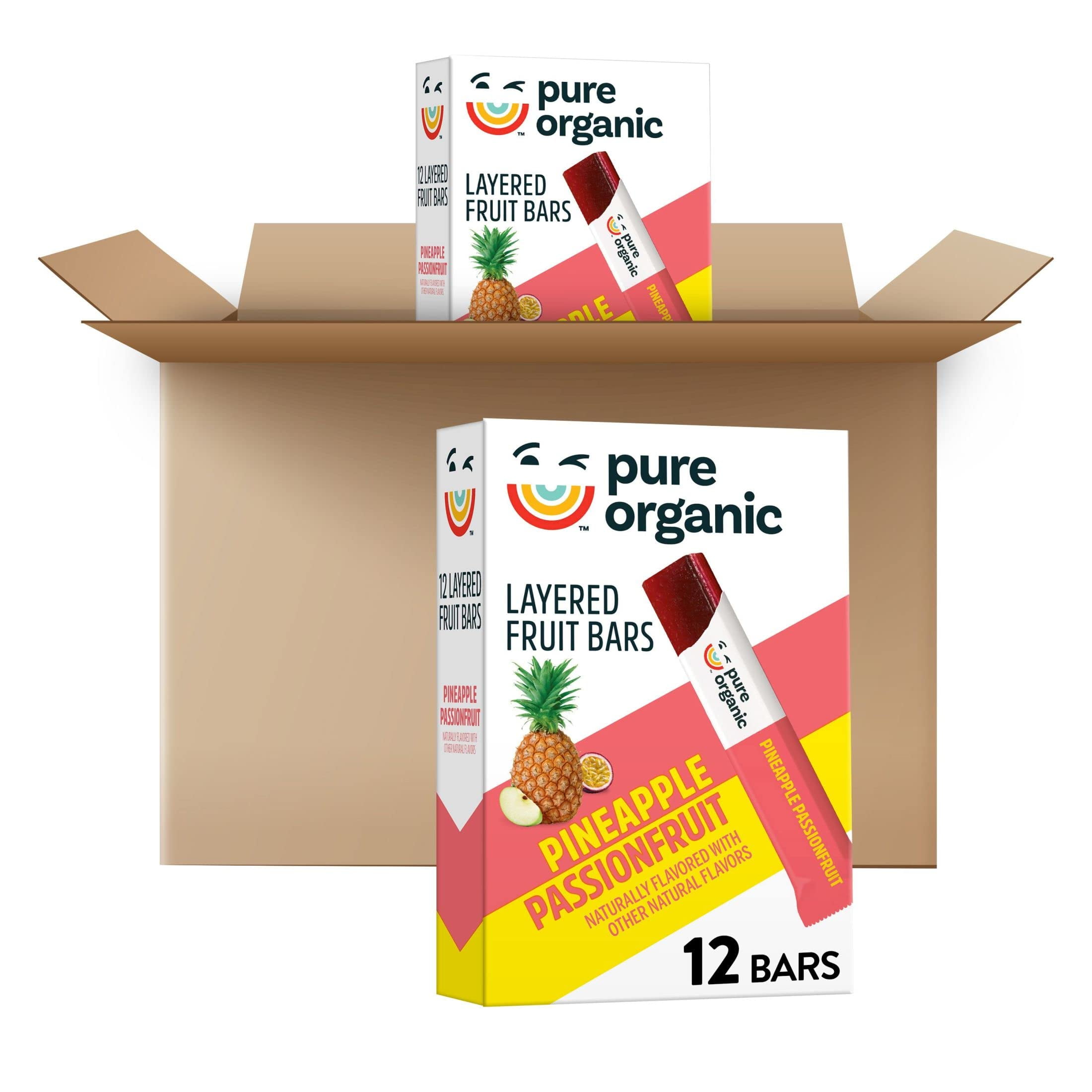 Pure Organic Layered Fruit Bars, Gluten Free, Vegan Fruit Snacks