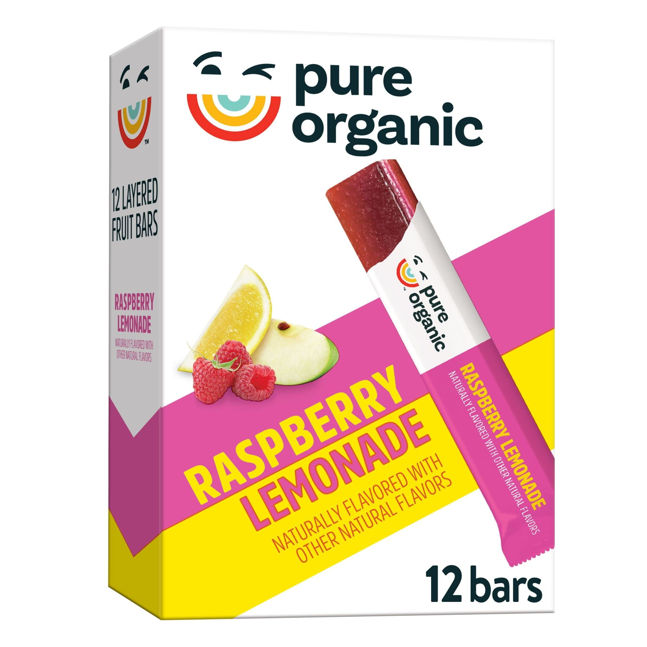 Pure Organic Layered Fruit Bars, Gluten Free and Vegan, Kids Fruit