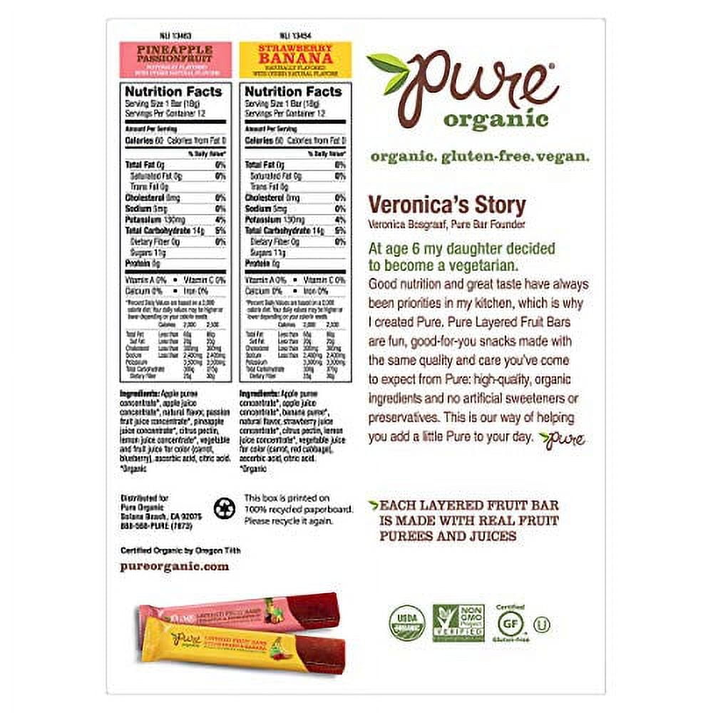 Pure Organic Layered Fruit Bars (Pineapple, Passionfruit and Banana