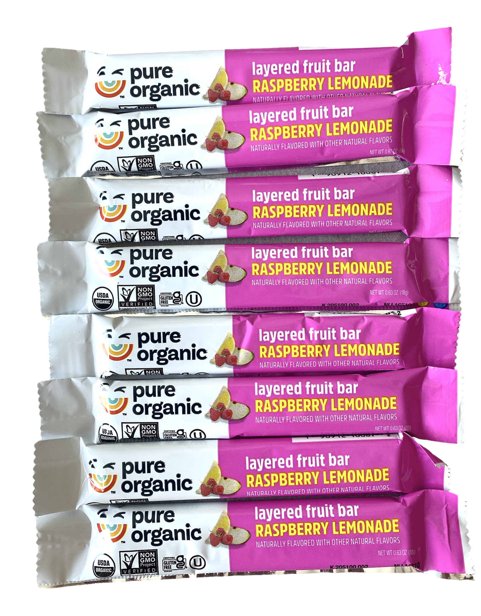 Pure Organic Layered Fruit Bars Raspberry Lemonade 0.63 oz. Each Pack