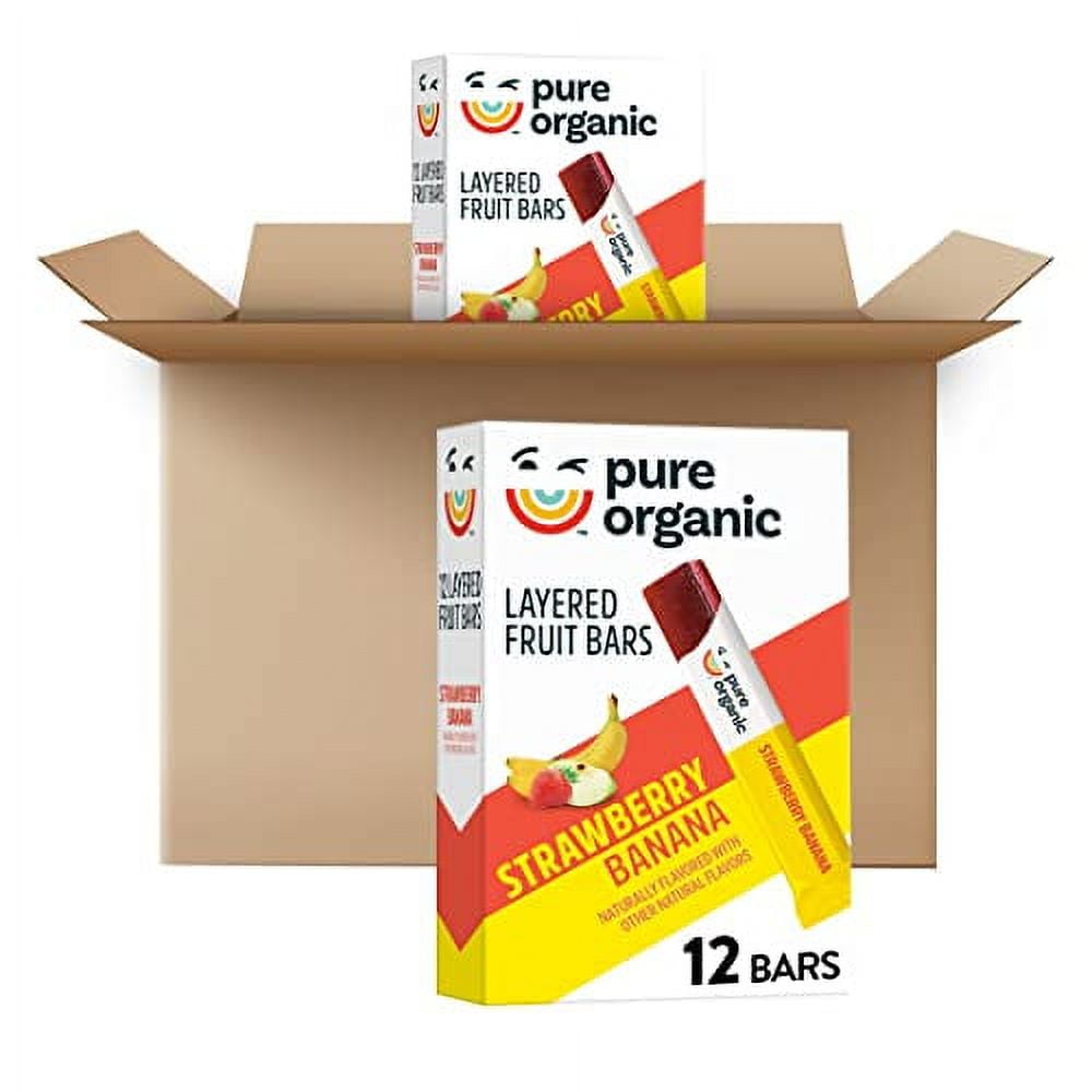 Pure Organic Layered Fruit Bars, Strawberry Banana, Gluten Free, Vegan