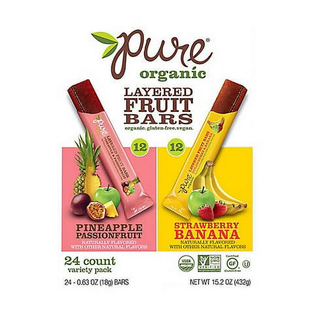Pure Organic Layered Fruit Bars, Variety Pack, 24 ct.
