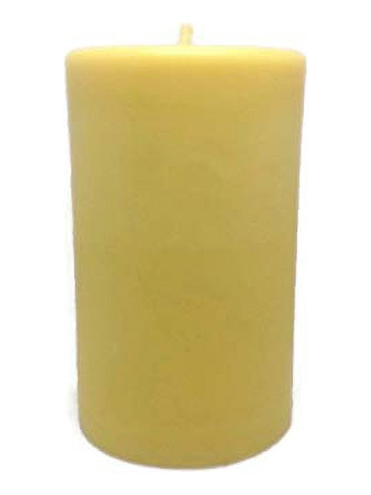 Pure Organic Natural Handmade Golden Yellow Honey 100 % Beeswax Pillar Candle 3" x 3"
