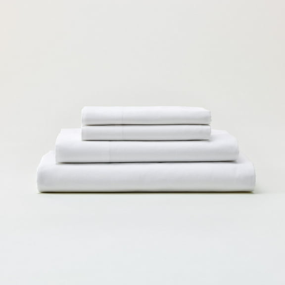 Pure Organic Sheet Set Luxury 100% Organic Cotton 1 Flat Sheet, 1 Fitted Sheet and 2 Pillowcases. Chemical Free, Breathable and Good for The Skin (King, White)