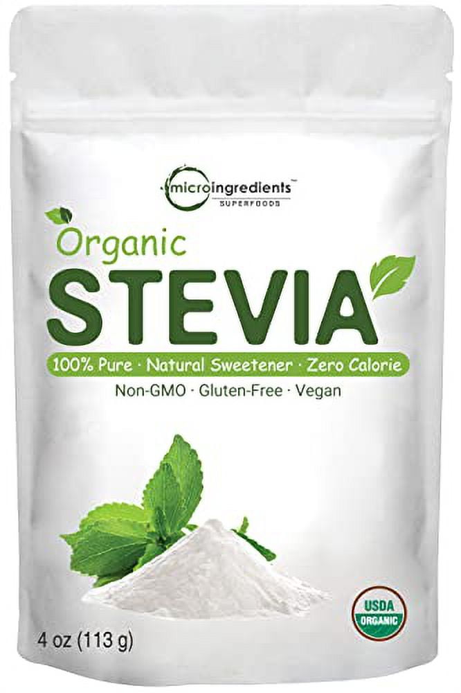 Pure Organic Stevia Powder, 4 Ounces, 706 Serving, Highest Grade Stevia