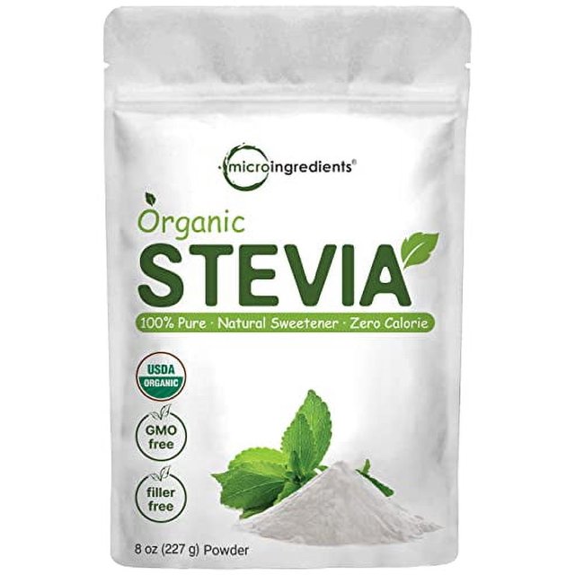 Pure Organic Stevia Powder, 8 Ounces, 1418 Serving, High Grade Stevia