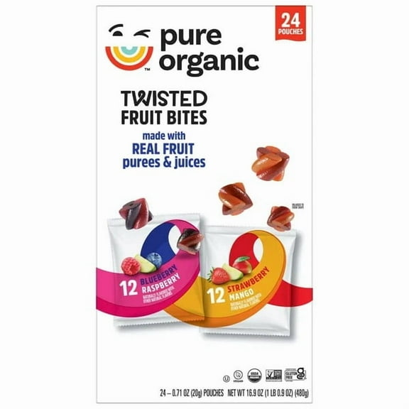 Pure Organic Twisted Fruit Bites, 0.7 Ounce (Pack of 24)