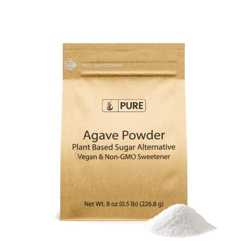 Pure Original Ingredients Agave Powder 8 oz Vegan Sweetener, Easily Added to Drinks & Recipes